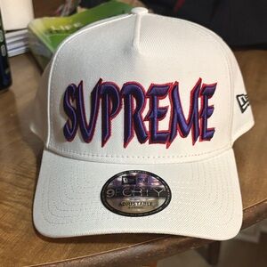 Supreme White Cap with Bold Logo